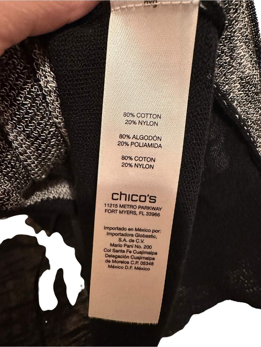 Chico's Black & White Zebra-Pattern Open-Front Draped Sweater Vest - Picture 3 of 4